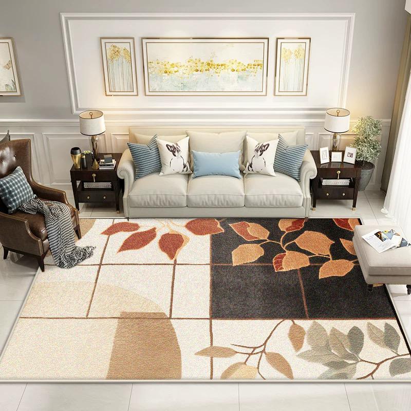 Nordic Abstract Living Room Carpet Flower Plant Decoration Bedroom Bedside Soft Large Rugs Lounge Non-slip Washable Floor Mat