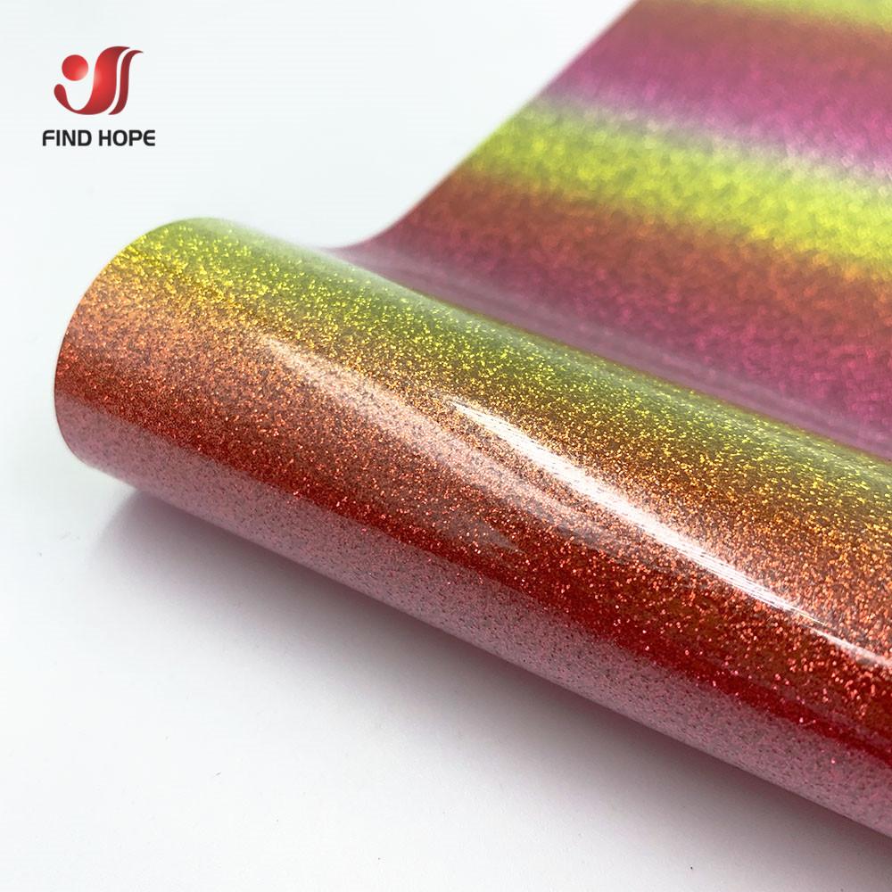 Heat Transfer Vinyl HTV Craft Rainbow Glitter Iron-on Transfer Garment Clothing T-Shirt Decoration for Cut Silhouette Cameo