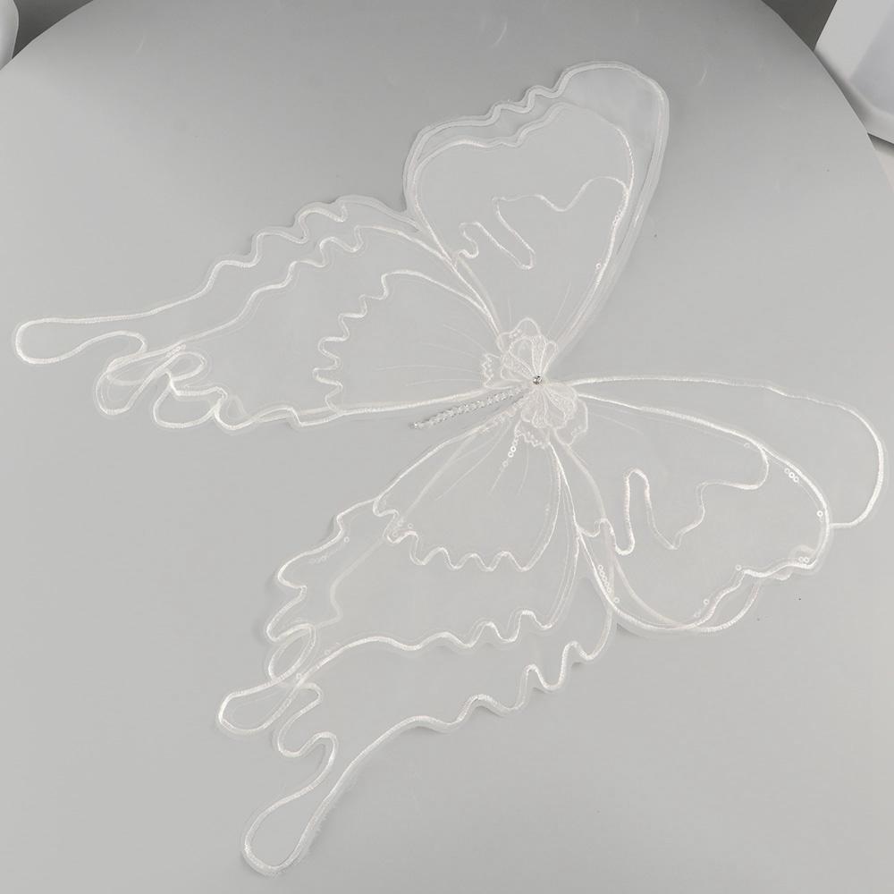 Double Layer Butterfly Patch Lace Fabric 3D Wings Patch  Clothes Decoration