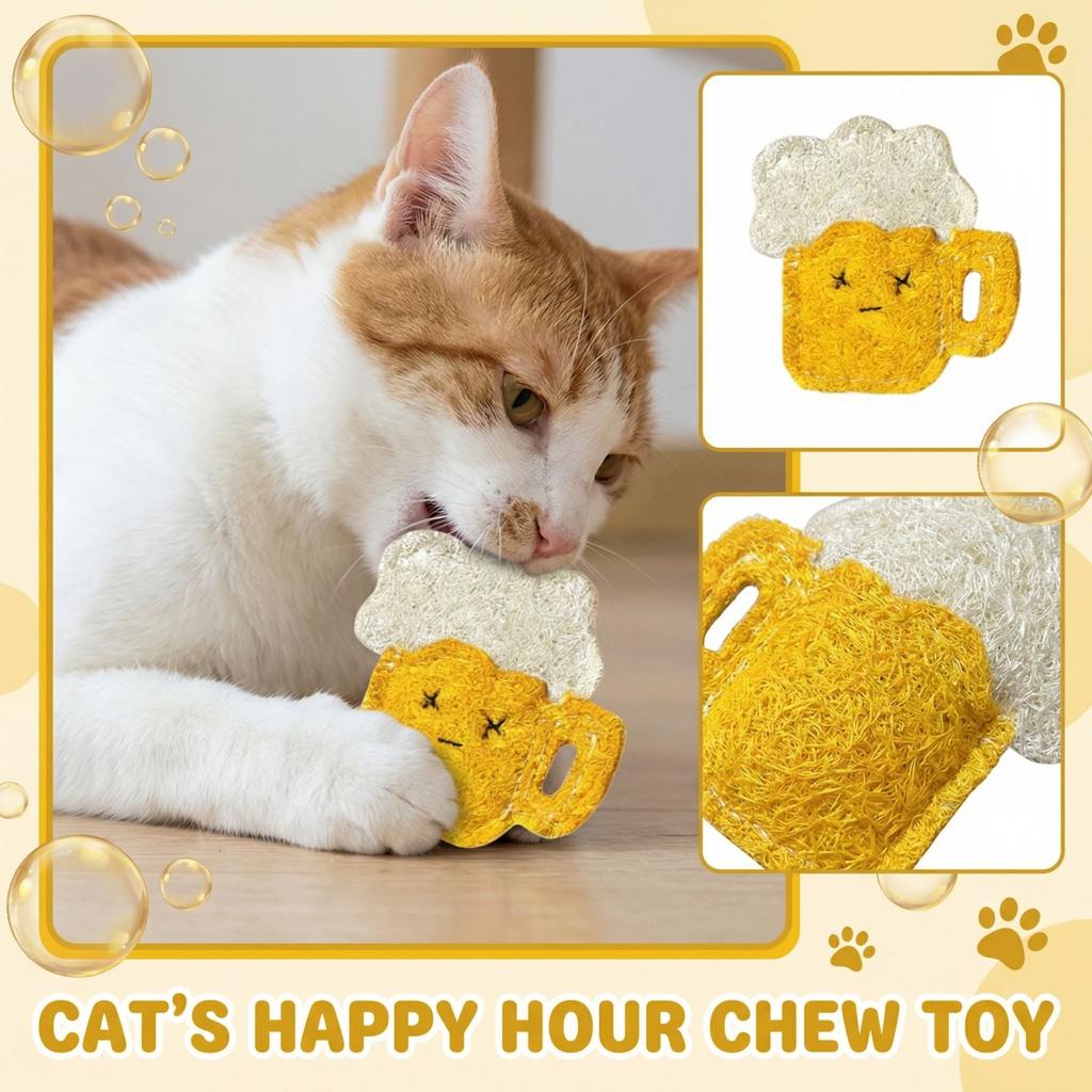 Natural Loofah Cat Toy for Scratching and Chewing Durable Pet Self-Entertainment Interactive Catnip Toy for Dental Health and Play