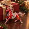 Xmas Party Hanging Ornaments 2 Pcs Zodiac Animals Christmas Ornaments, 2D Acrylic Red Animal Decorative Holiday Pendants Decorations, Chinese New Year