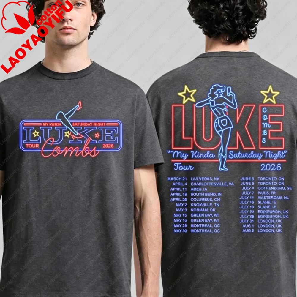 2027 Cool Luke Combs New Tour Summer Unisex's and WoUnisex's Pure Cotton T-Shirts Fan Gift Comfortable High Quality Ins Y2K
