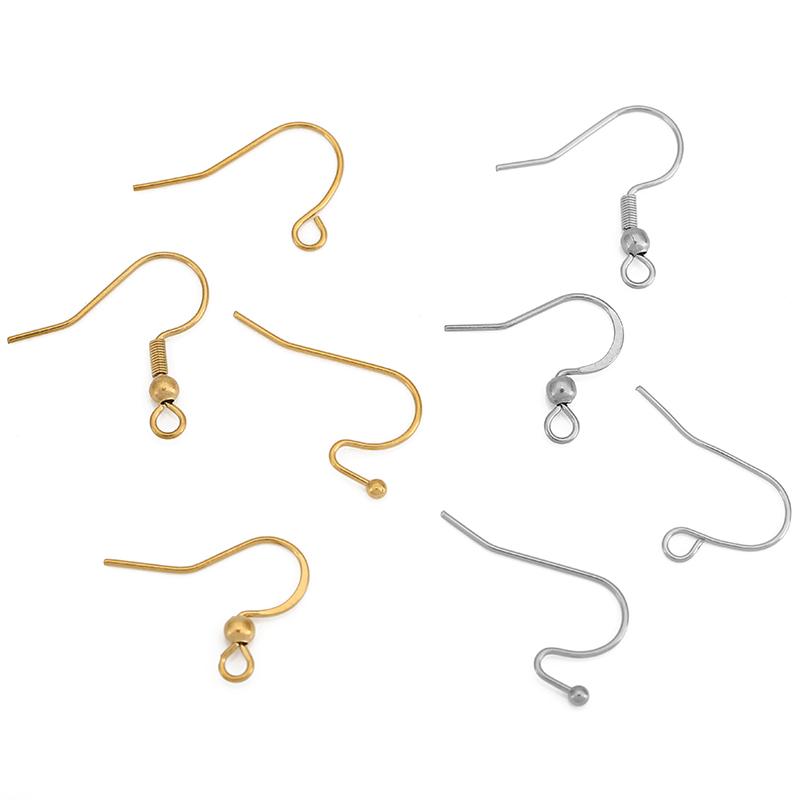20pcs Never Fade Stainless Steel Earrings Hooks Clasps Bulk PVD Anti Allergy Earring Making Supplies For Diy Jewelry Findings