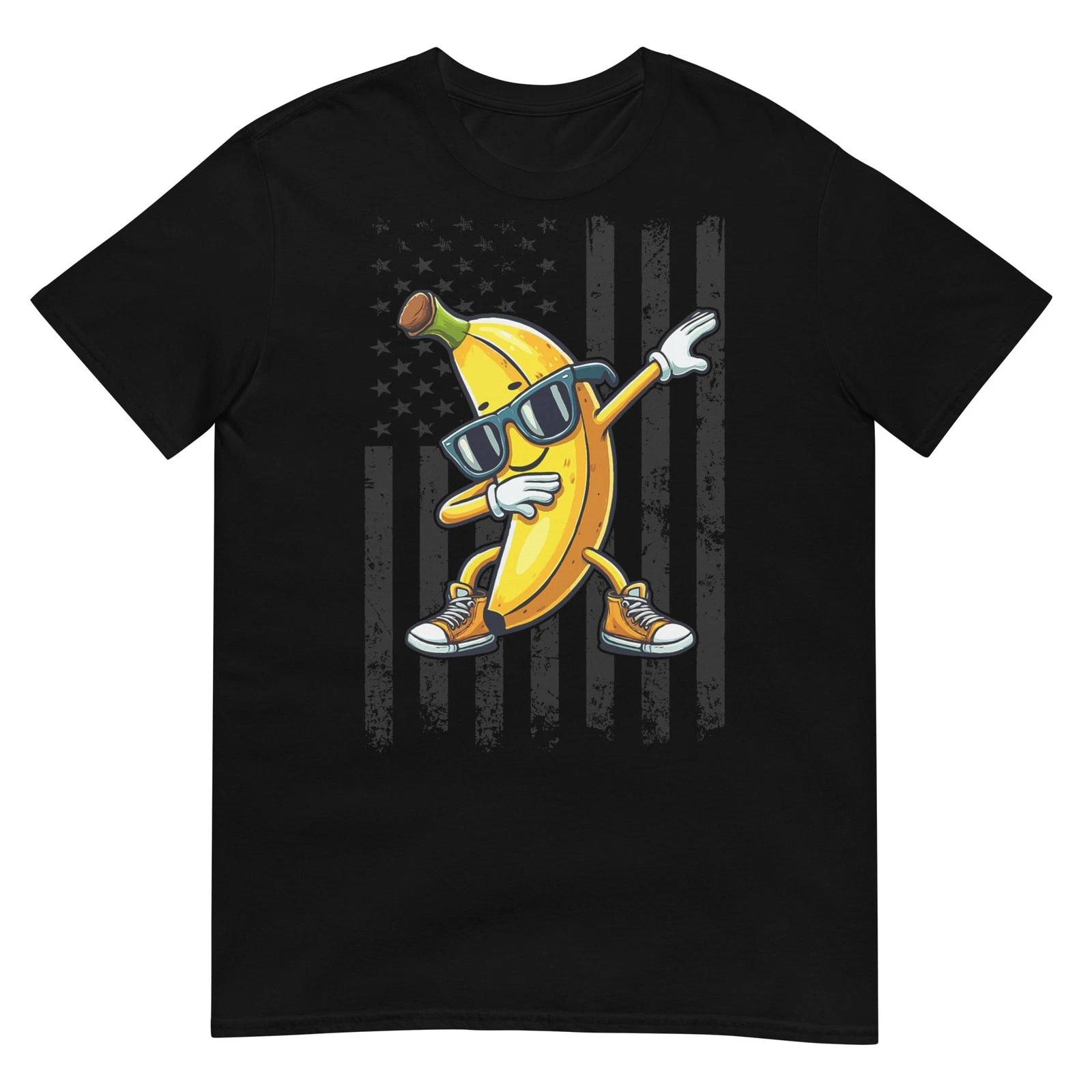 Dabbing Banana Retro American Flag Banana Lover Boys Kids T-Shirt 4XL