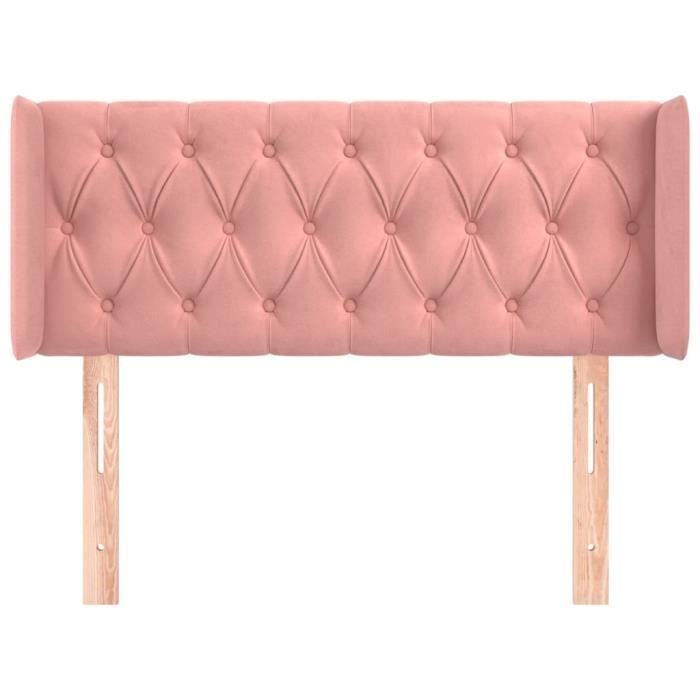 3119151 vidaXL Headboard with Ears Pink 103x16x78-88 Cm Velvet