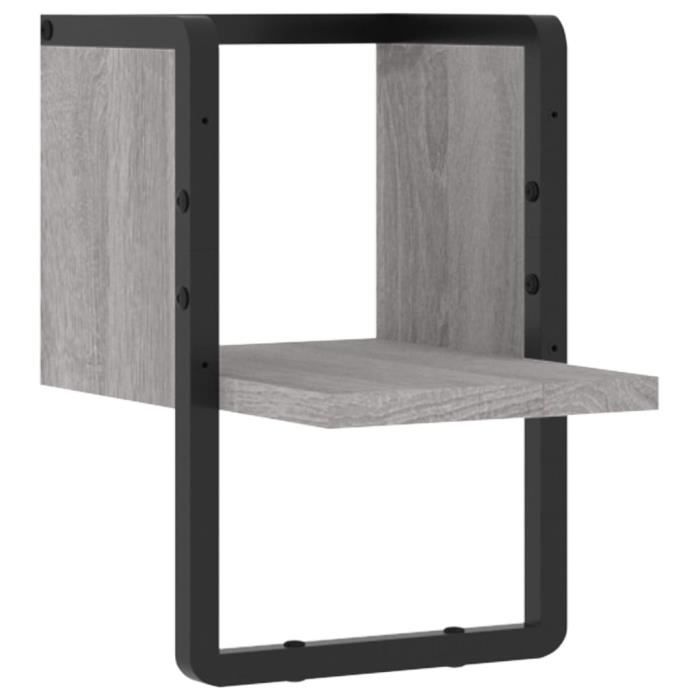 VidaXL Wall Shelf with Bar Sonoma Grey 20x25x30 Cm 836276