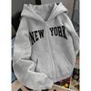 Women's 3D Printed Zipper Hooded Sweatshirt, Long Sleeves, Casual Sport Style