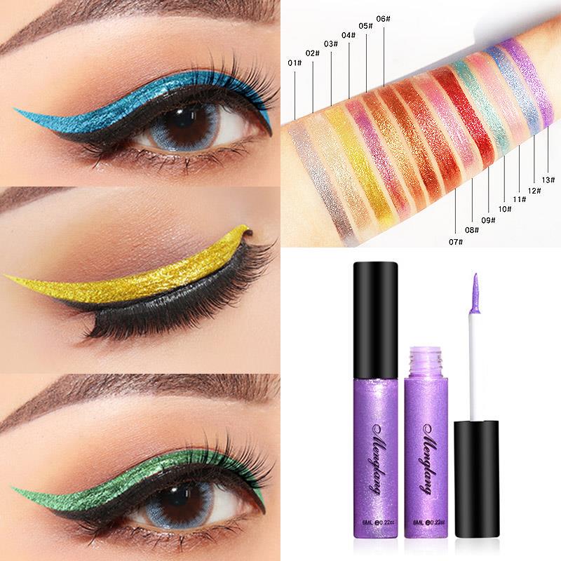 

Жидкая подводка для глаз Блеск для глаз Подводка металлического цвета Водонепроницаемый долгосрочный макияж