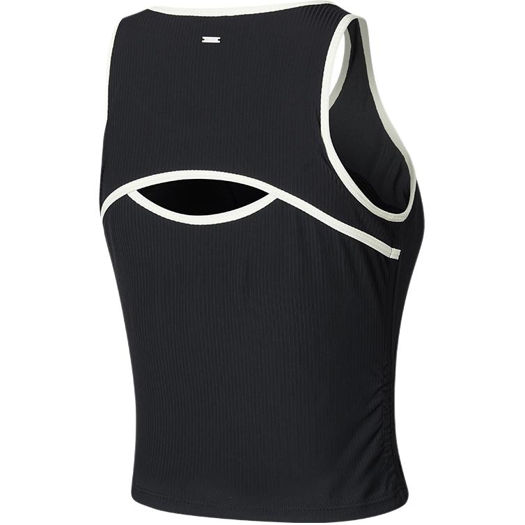Saucony Two-In-One Round Neck Fashion Soft Skin-Friendly Sleeveless Tank Top Women Tops Black SA1259TK51L-BK001