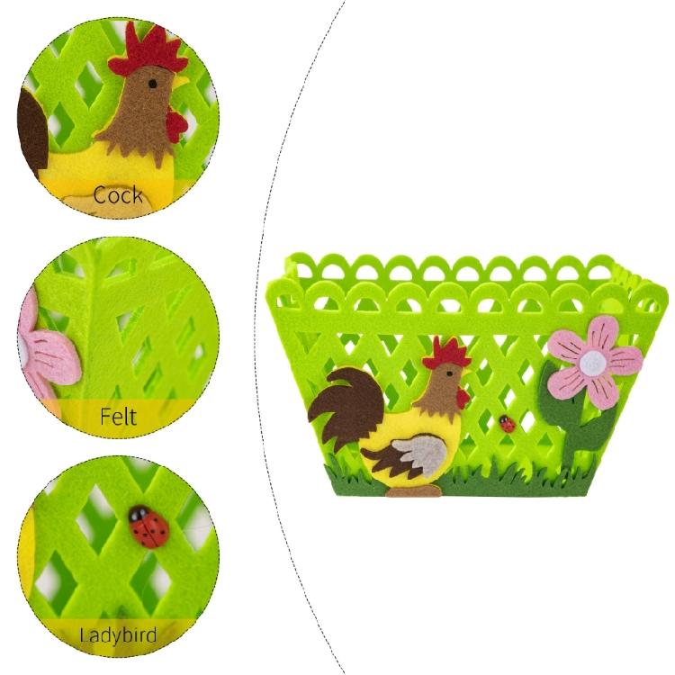 Holiday Gift Bag Features a Colorful Rooster Versatiled Storage Basket for Eggs and Candy for Parties Decoration