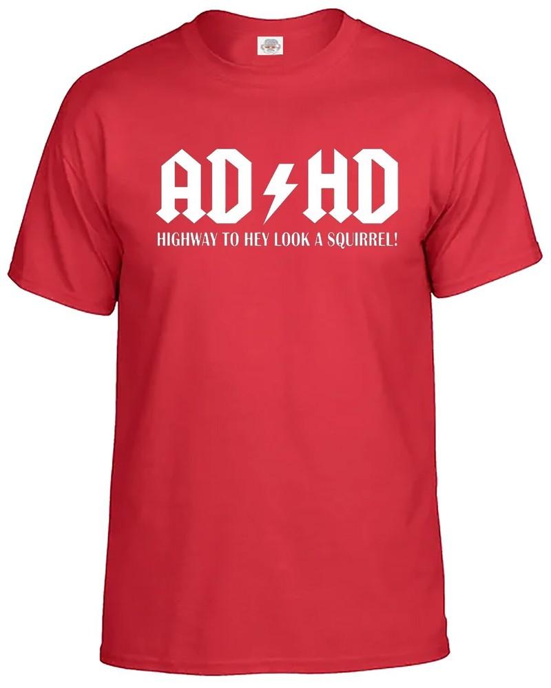 ADHS Autobahn zum Hey schau ein Eichhörnchen T-Shirt Herren Lustiges ADHS ADSR Tee Top