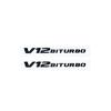 V12 BITURBO/V8 BITURBO 4MATIC+ Letter Emblem - Chrome/Black/Red Styling Fender Logo Sticker for Mercedes Benz