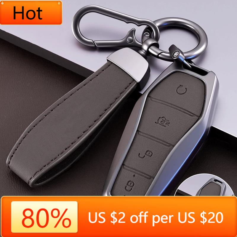 Interior Mouldings Alloy Style Car Key Case Cover Shell for BYD Atto 3 Han EV Dolphin Durable Second Song Pro Tang Dm QIn PLUS
