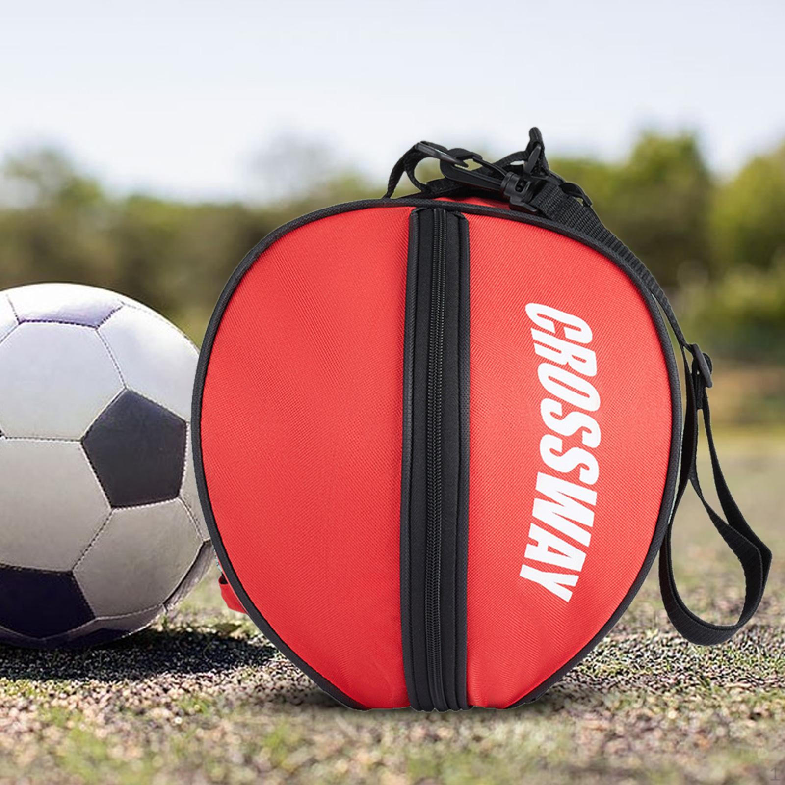 

Basketball Bag Shoulder Lightweight with Pocket Storage Pouch Soccer Football Holder for червоний