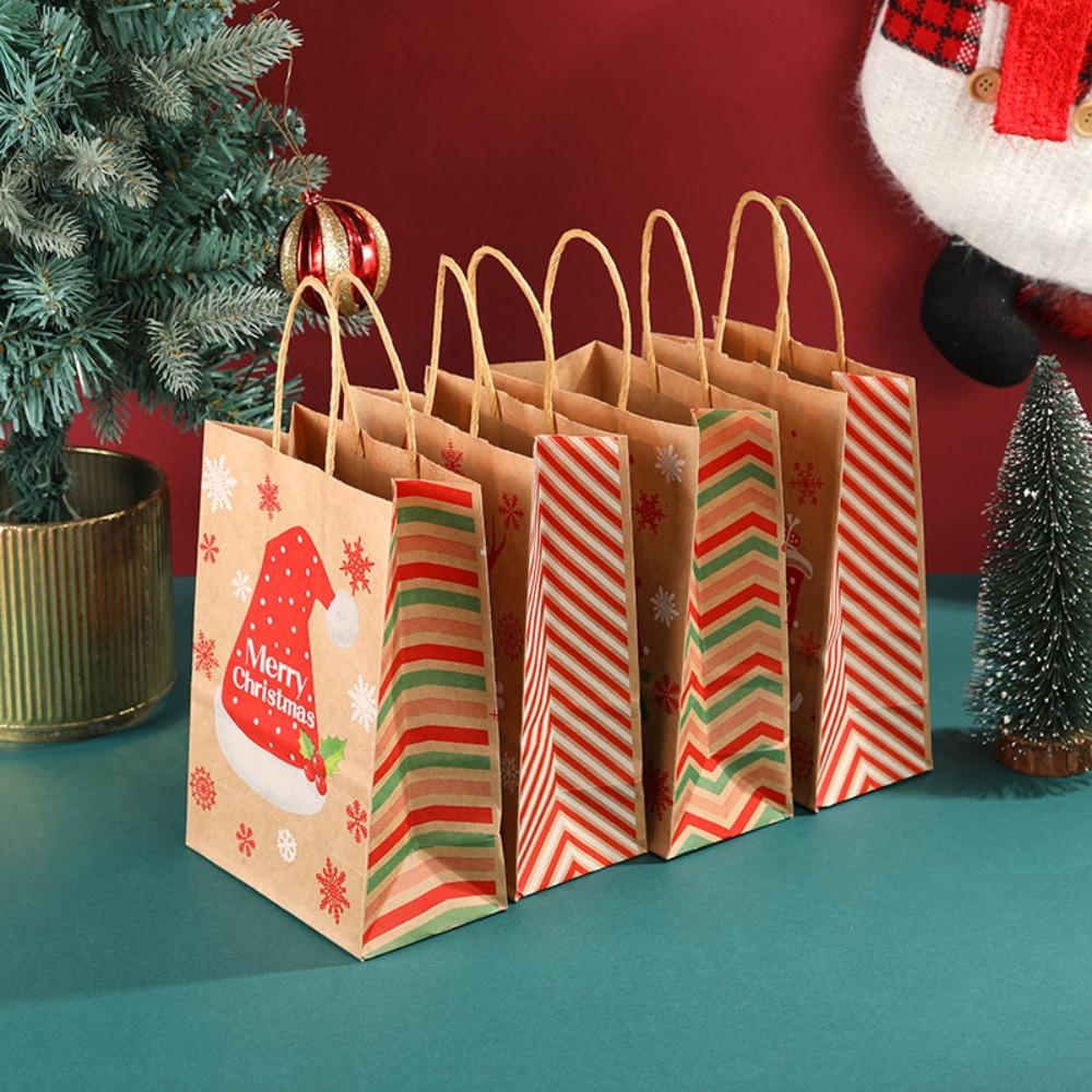 10Pcs Reusable Christmas Gift Bag Thickened Tote Bag Eco-friendly Gift Packaging Bags  Grocery Store