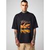 Oversized T Shirt Black Poguana Sunset Field Print Graphic Tee Unisex Casual Streetwear Top for Men and Women