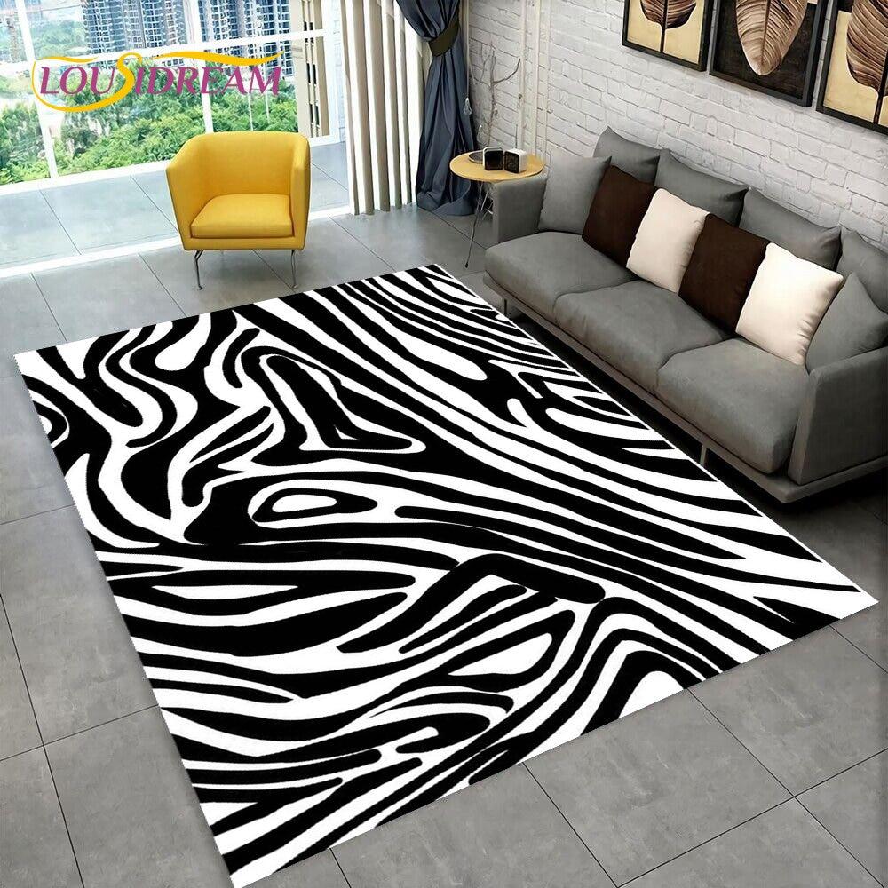 3D Colorful Zebra Pattern Area Rug,Carpet Rug for Living Room Bedroom Sofa Office Doormat Decoration, Kids Non-slip Floor Mat