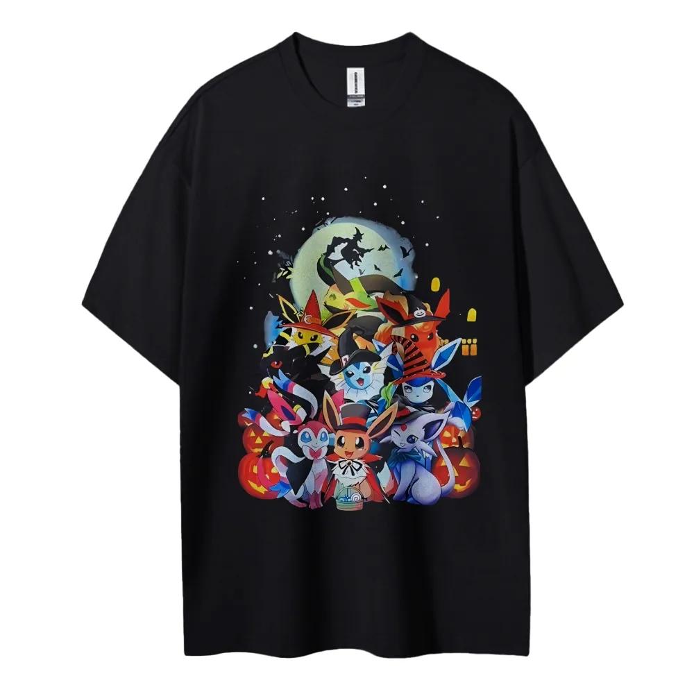 Pokemon Japanese Hotblooded Anime Classic Characters Sports Casual Shortsleeved Comfortable Halfsleeved Popular Slayer