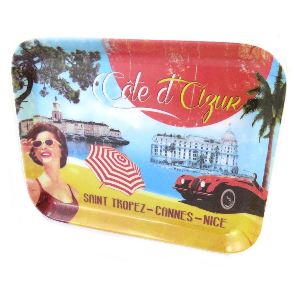 Les Trésors De Lily [N6625] - Small Multi-colored 'Côte d'Azur' Tray (15x20 Cm)