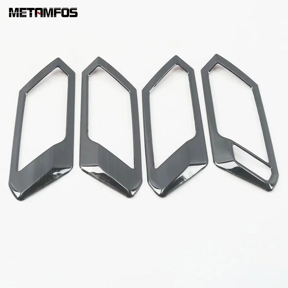 Car Accessories For Volkswagen VW T-Roc TROC 2018- 2024 Interior Carbon Fiber Door Handle Bowl Cover Trim Frame Sticker