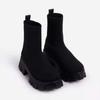 Large Size Medium Tube Elastic Boots for Women's Autumn and Winter New Thick-soled Fly-woven Socks and Short Boots for Women