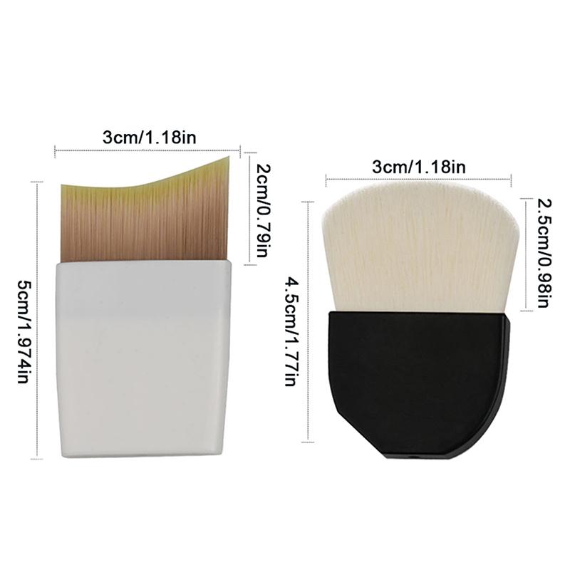 1 Pcs Ultra-Thin One-Line Foundation Brush Crescent-Shaped Mask Brush Short Handle Fluffy Soft Bristle Professional Beauty Tool