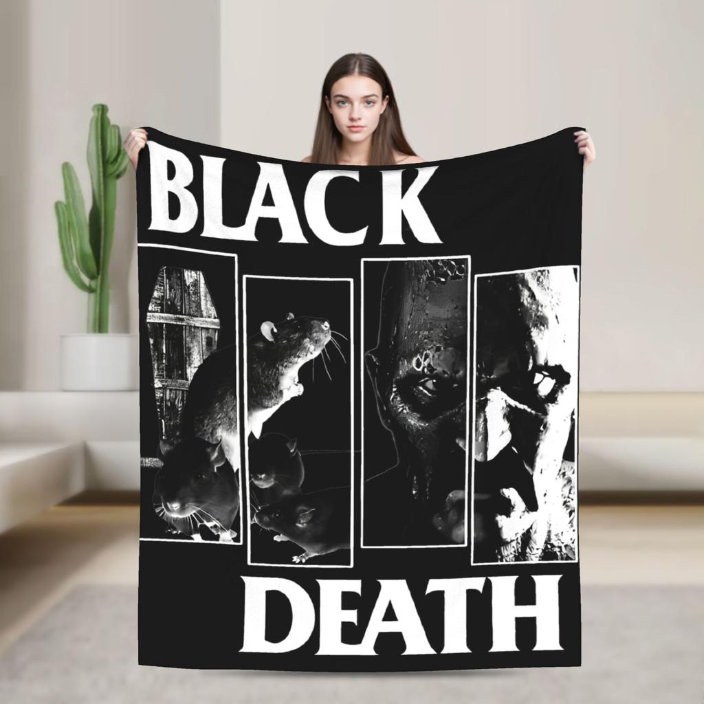 Black Metal Nosferatu Blanket Fuzzy Vintage Breathable Throw Blanket for Bed Sofa Autumn/Winter
