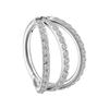 Clicker Earring With White Zircons, Silver - K-040 1.2/8