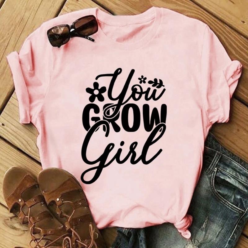 Fashion You Grow Girl Print Hip Hop Short Sleeve Men Women Summer Cool Casual Outdoor T Shirts Tops
