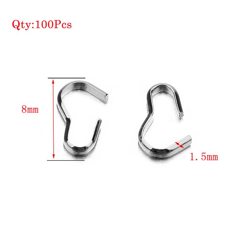 Stainless Steel Round / Flat 3 Word Buckle B-Shaped Buckle Bracelet Necklace Pendant Connector DIY Jewelry Making