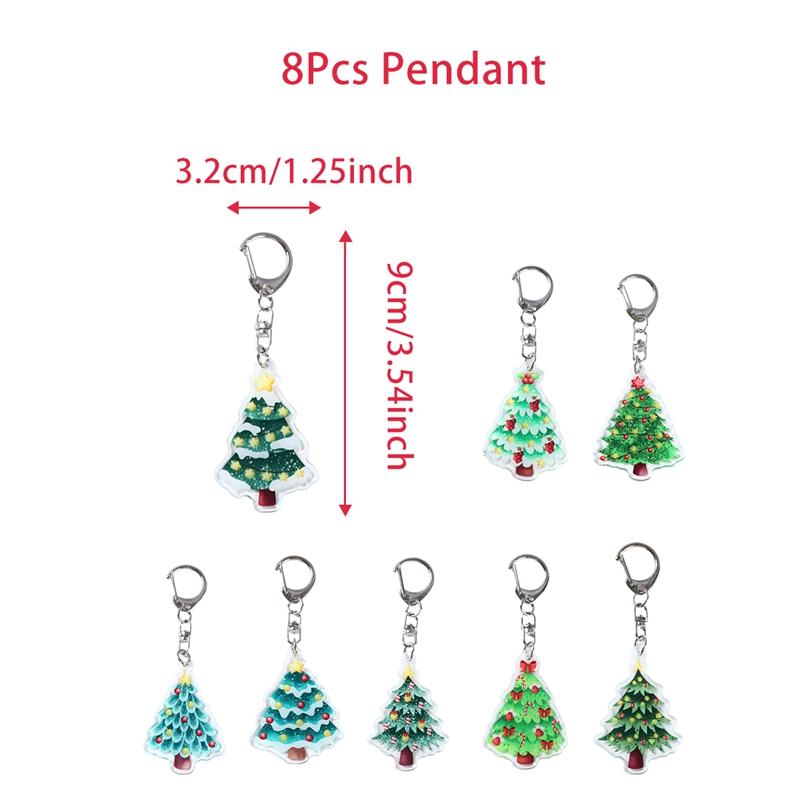 Christmas Keychain Pendant Xmas Tree Elk Snowman Keyring Merry Christmas Decor For Home 2025 Navidad Noel Happy New Year Gift