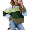 Women's Color Block Cropped Sweaters Winter Trendy Casual  Going Out Striped Pullover Tops
