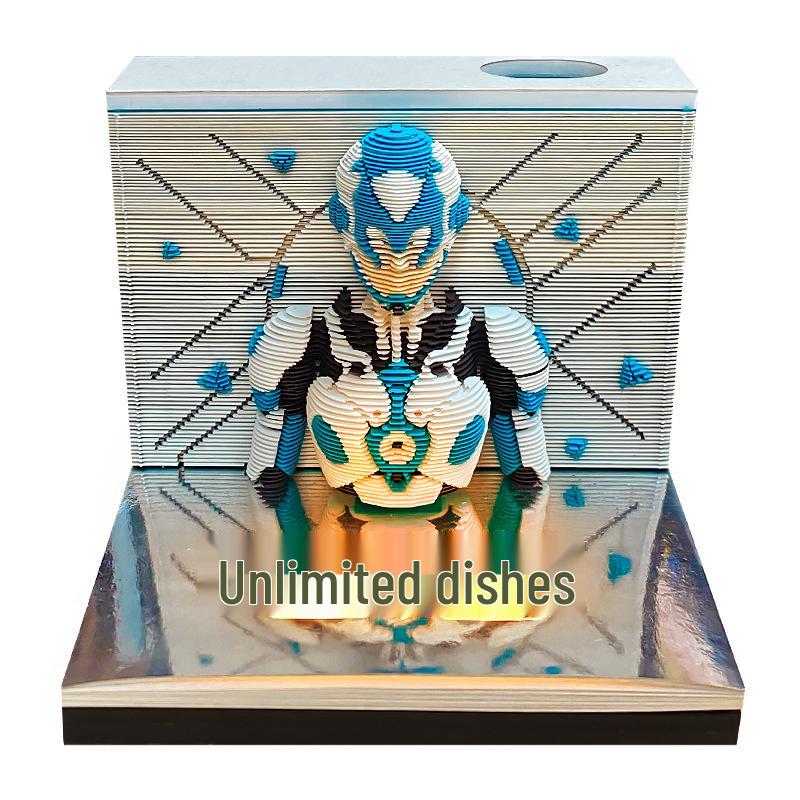 3D Customizable Paper Carving Calendar: Desktop Ornament & Creative Business Gift with Sticky Notes