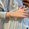 Handmade 925 Sterling Silver Freshwater Pearl Round Beaded Bracelet Women Fine Jewelry