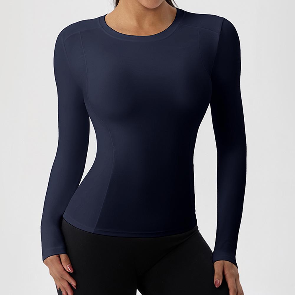 European & American Autumn/Winter Long Sleeve Yoga Top - High Elastic, Quick-Dry, Bare Feel, Round Neck Fitness T-Shirt