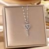 Women's Silver Titanium Steel Necklace with Micro-Inlaid Zircon - Elegant, Durable Clavicle Chain Jewelry