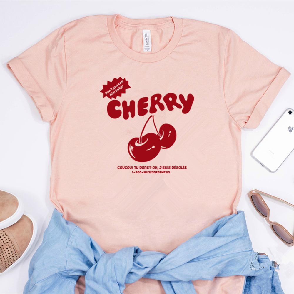 Cherry Vintage Shirt Cute Cherries Graphic Tee Women Y2k Aesthetic Tshirt Short Sleeve Summer Tees Retro 90s Harajuku Tops