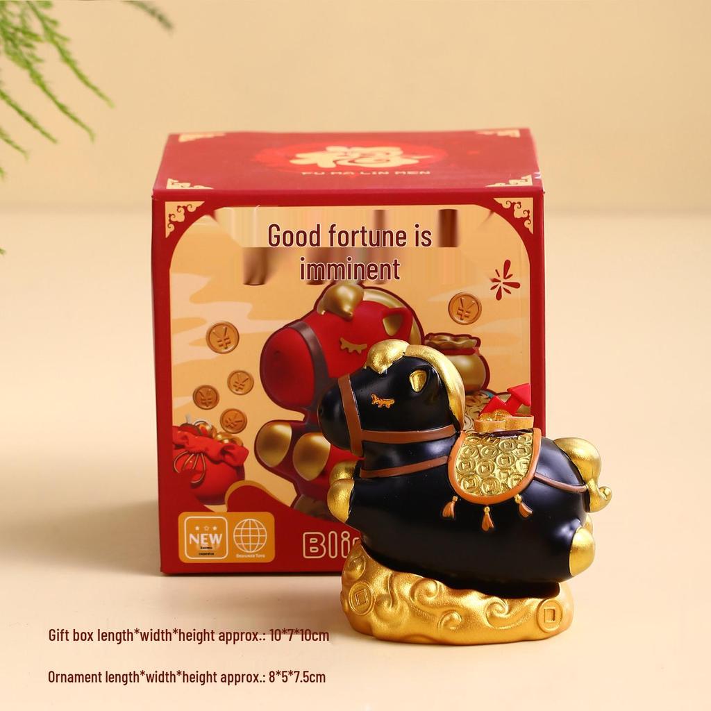 Xianci Year of the Horse Wealth Figurine - Luoyang Cultural Souvenir for Office or Desktop