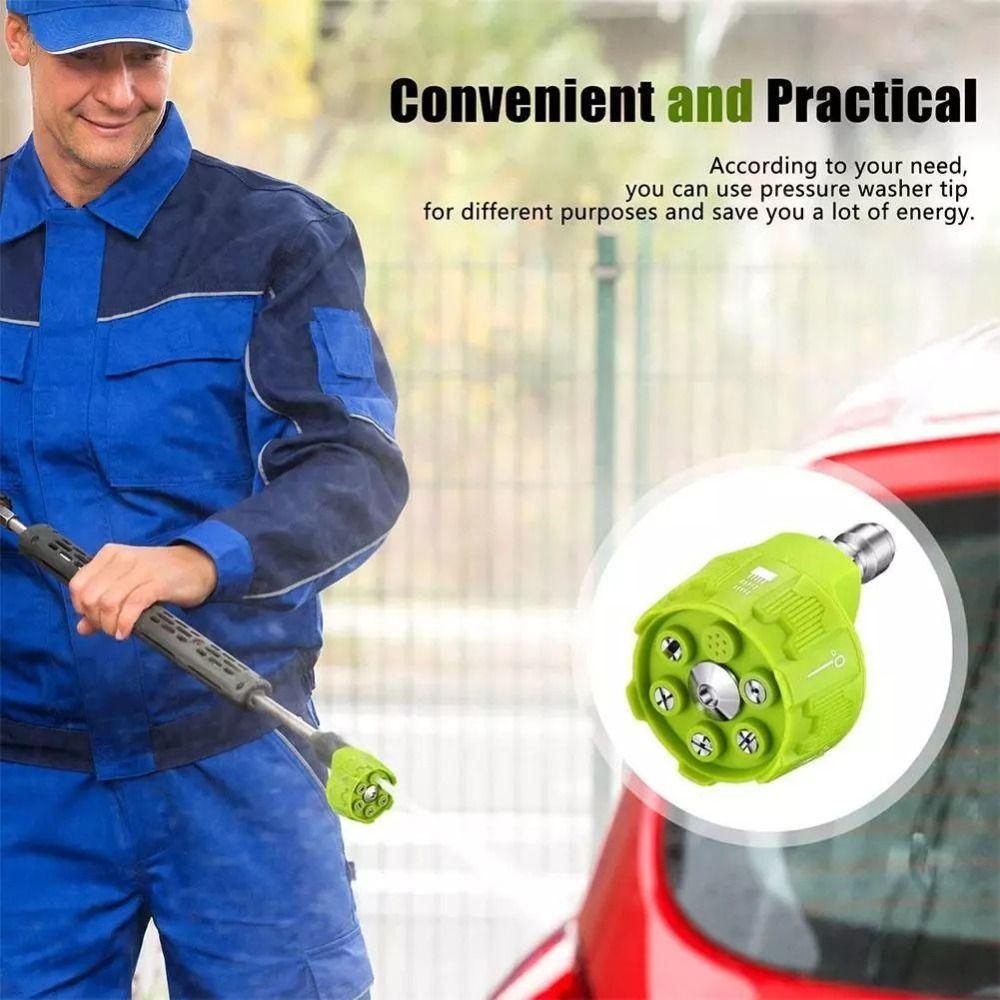 6in1 Pressure Washer Nozzle Multifunctional Spray Head New Washer Nozzle