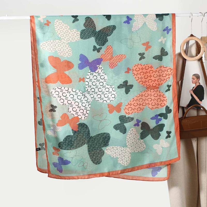 New High-end Fashion Versatile Women's Print Butterfly Scarf Yarn Summer Travel Sunscreen Shawl Hot Sale