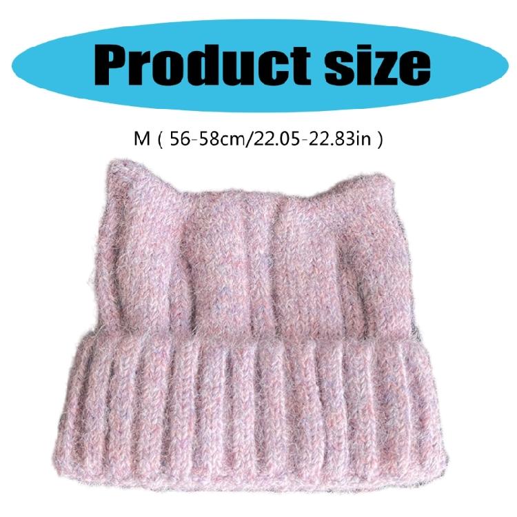 Crochet Devil Ear Hat for Women and Girl Popular 2000S Beanies Hat Soft Pullover Hat for Daily Use Outdoor Winter Headpiece