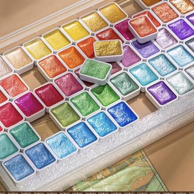 Premium Pearl-Gold Gouache & Watercolor Set for Painting and Crafting