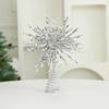 Creative Light Up Christmas Tree Star Topper Gold/Silver Glitter Xmas Tree Topper Glowing Pendant