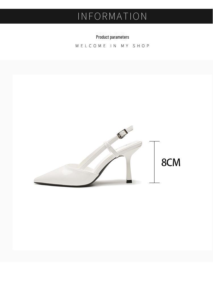 8369-5 Women's Closed Toe Stiletto High Heels - Summer 2023 Patent Leather Pointed Sandals