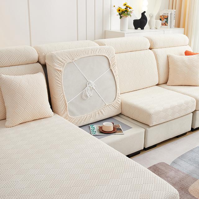 Funda de Cojín Jacquard para Asiento de Sofá para Sala de Estar Mascotas Niños Alfombrilla Funda para Silla de Comedor Funda Elástica Extraíble para Muebles