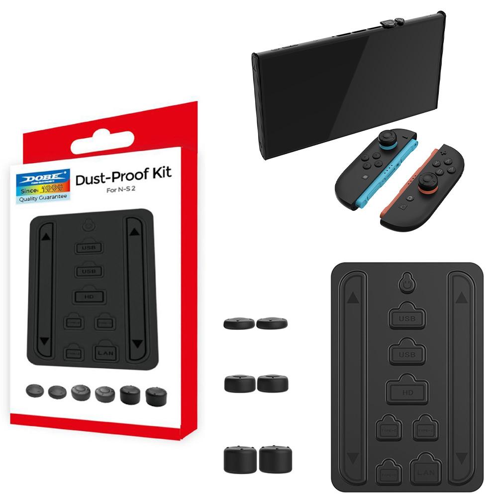  for Switch 2 Console Dustproof Kit + Joystick Cap,16-In-1 Silicone Thumbstick Plug Grip For Swi M0F9