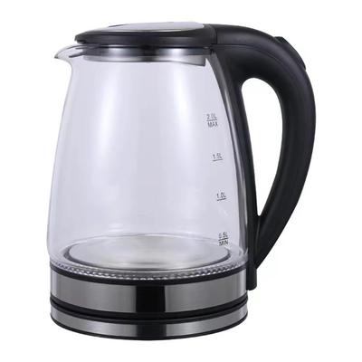 Blaulicht-Glas-Wasserkocher, Edelstahl, automatischer Wasserkocher, Tee- und Haushaltstransparenz, gesundheitserhaltender Wasserkocher, Tee-, Kaffee- und Warmwasserboiler