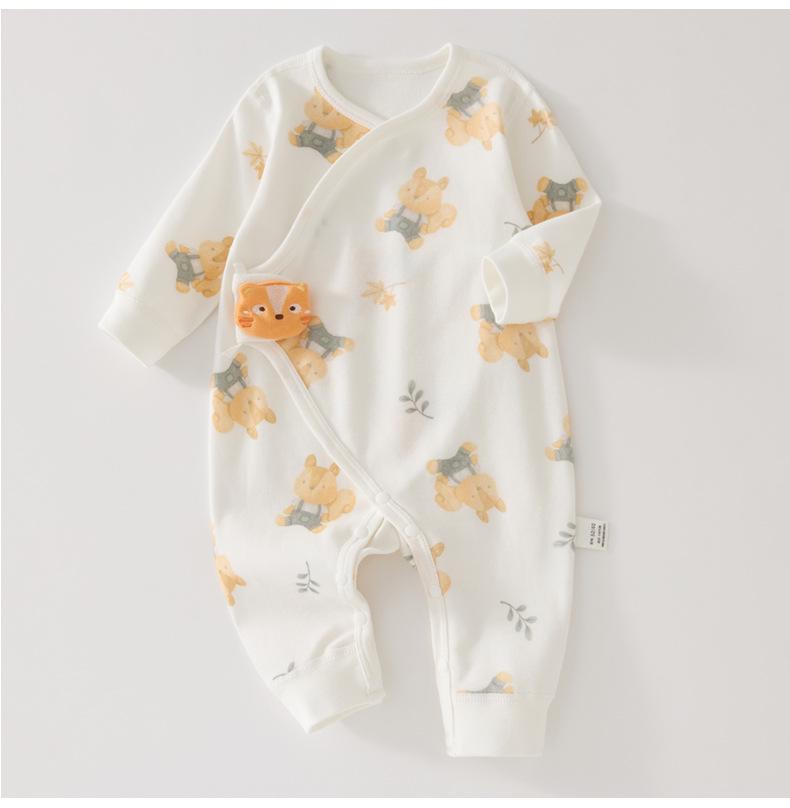 Unisex Pure Cotton Baby Butterfly Romper - All-Season Newborn Bodysuit