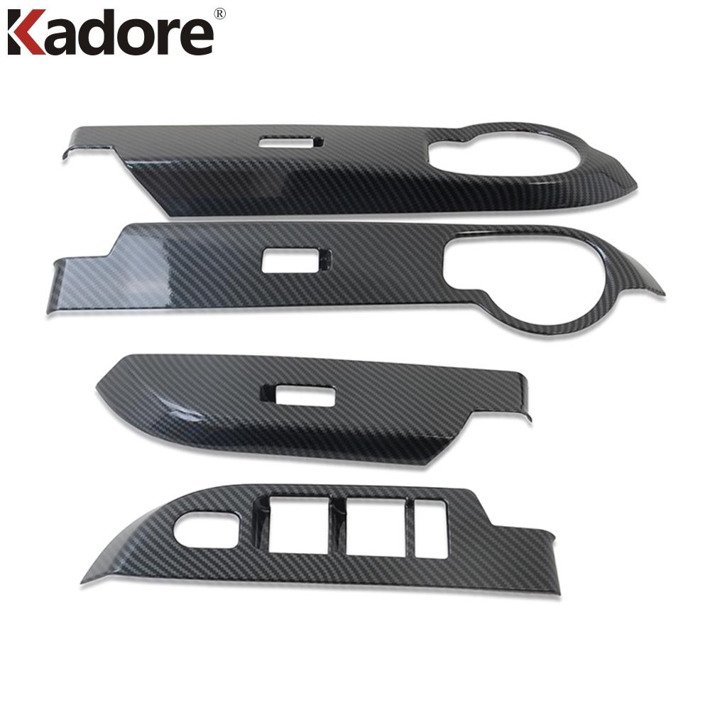 Innen Zubehör Für Toyota Rush 2018- 2022 Carbon Faser Fensterheber Schalter Armlehne Panel Trim Auto
