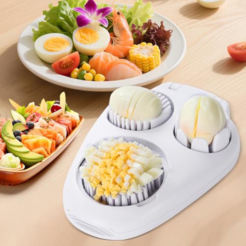 3in1 Creative Egg Slicer Hard Boiled Eggs Slicers Kitchen Food Slicers Fruit Vegetable Manual Slicers Household Kitchen Supplies